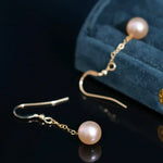 9mm High Luster Natural Nude Pearl Earrings Handmade 14k Yellow Gold Filled Vanilla Color Pearl Drop Earrings, Gift Idea, Anniversary Idea Etsy