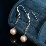 9mm High Luster Natural Nude Pearl Earrings Handmade 14k Yellow Gold Filled Vanilla Color Pearl Drop Earrings, Gift Idea, Anniversary Idea Etsy