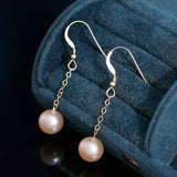 9mm High Luster Natural Nude Pearl Earrings Handmade 14k Yellow Gold Filled Vanilla Color Pearl Drop Earrings, Gift Idea, Anniversary Idea Etsy