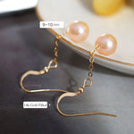 9mm High Luster Natural Nude Pearl Earrings Handmade 14k Yellow Gold Filled Vanilla Color Pearl Drop Earrings, Gift Idea, Anniversary Idea Etsy