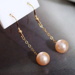 9mm High Luster Natural Nude Pearl Earrings Handmade 14k Yellow Gold Filled Vanilla Color Pearl Drop Earrings, Gift Idea, Anniversary Idea Etsy