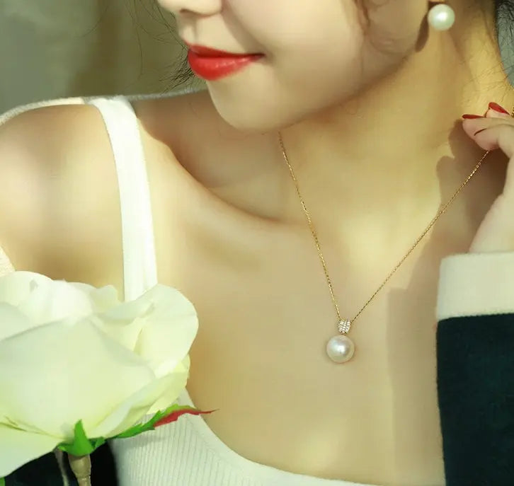 11-14mm High Luster Freshwater Pearl Necklace - 18K Gold Etsy