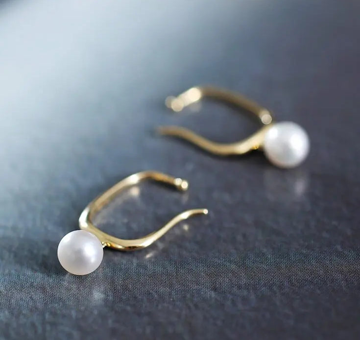 6mm Natural Akoya Pearls from Japan Earrings 14k Solid Yellow Gold Seawater White Pearl Earrings, Anniversary Gift Idea, Gift for Mom Etsy