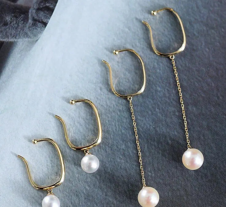6mm Natural Akoya Pearls from Japan Earrings 14k Solid Yellow Gold Seawater White Pearl Earrings, Anniversary Gift Idea, Gift for Mom Etsy