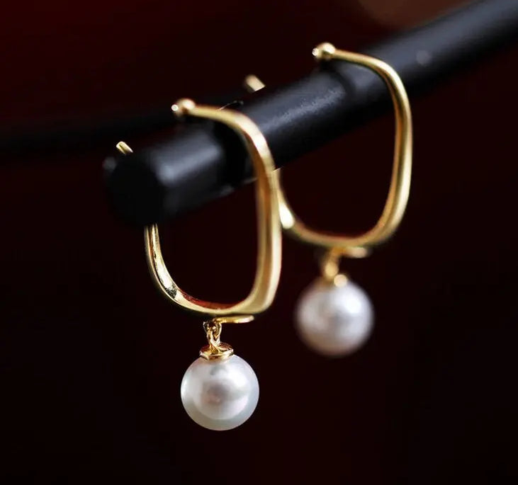 6mm Natural Akoya Pearls from Japan Earrings 14k Solid Yellow Gold Seawater White Pearl Earrings, Anniversary Gift Idea, Gift for Mom Etsy