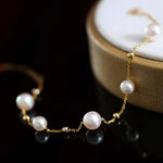 18K Yellow Gold Natural Akoya Pearl from Japan Bracelets Bracelets Etsy