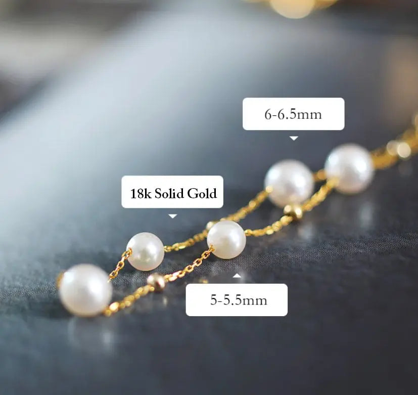 18K Yellow Gold Natural Akoya Pearl from Japan Bracelets Bracelets Etsy