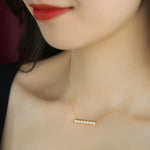 Balance Beam 18k Akoya Beaded Pearl Necklace, 18k Solid Yellow Gold Superior Akoya Champagne Pearl Necklace Etsy