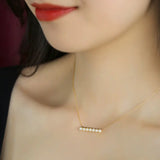 Balance Beam 18k Akoya Beaded Pearl Necklace, 18k Solid Yellow Gold Superior Akoya Champagne Pearl Necklace Etsy