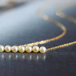 Balance Beam 18k Akoya Beaded Pearl Necklace, 18k Solid Yellow Gold Superior Akoya Champagne Pearl Necklace Etsy