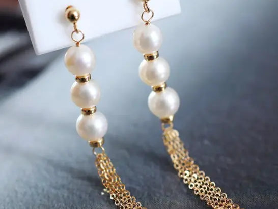 6-6.5mm High Luster Akoya Pearl Earrings - 14K Yellow Gold Filled Etsy