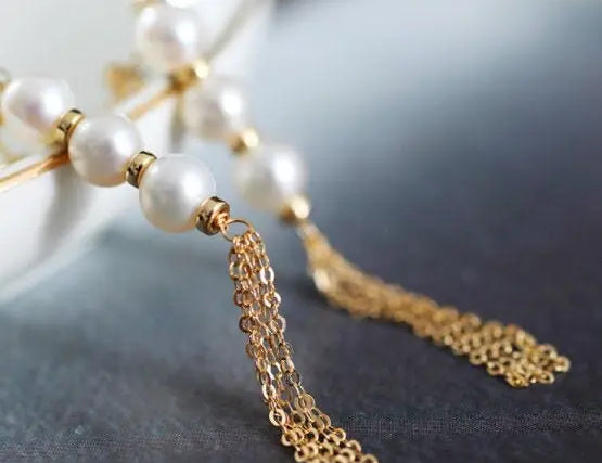 6-6.5mm High Luster Akoya Pearl Earrings - 14K Yellow Gold Filled Etsy