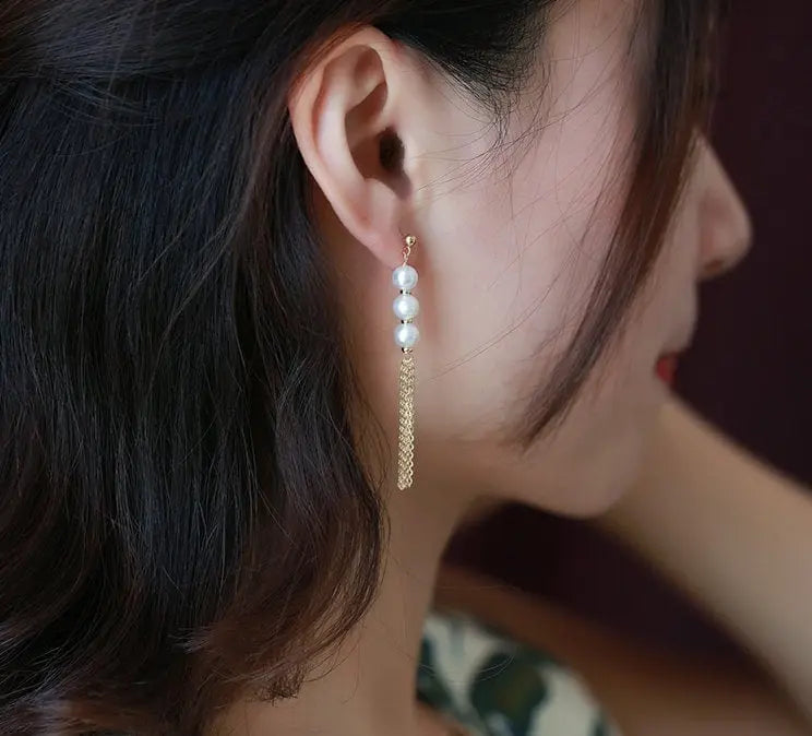 6-6.5mm High Luster Akoya Pearl Earrings - 14K Yellow Gold Filled Etsy