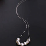 5A+ Freshwater White Pearl Smile Necklace Handmade 18k Solid Yellow Gold Beaded Pearl Necklace, Keloid Hided Necklace, Anniversary Gift Idea Etsy