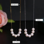 5A+ Freshwater White Pearl Smile Necklace Handmade 18k Solid Yellow Gold Beaded Pearl Necklace, Keloid Hided Necklace, Anniversary Gift Idea Etsy