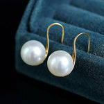 5A+ High Luster White Pearl 8-9mm Earrings Handmade 18K Solid Yellow Gold Pearl Earrings, Gift for Her, Anniversary Gift Idea Etsy