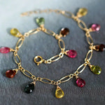 AAA+ High Luster White Pearl & Tourmaline - 14K Yellow Gold Filled Etsy