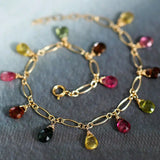 AAA+ High Luster White Pearl & Tourmaline - 14K Yellow Gold Filled Etsy