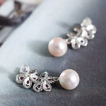 12-13mm Natural High Luster White Pearl Drop Earrings Handmade S925 Pearl Flower Earrings, Anniversary Gift Idea, Gift for Mom Etsy