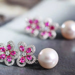 12-13mm Natural High Luster White Pearl Drop Earrings Handmade S925 Pearl Flower Earrings, Anniversary Gift Idea, Gift for Mom Etsy