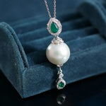 14mm Freshwater Pearl Chalcedony Teardrop Necklace & Earring - Silver 925 Etsy