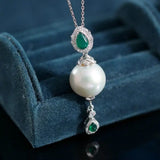 14mm Freshwater Pearl Chalcedony Teardrop Necklace & Earring - Silver 925 Etsy