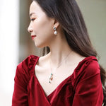 14mm Freshwater Pearl Chalcedony Teardrop Necklace & Earring - Silver 925 Etsy