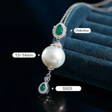 14mm Freshwater Pearl Chalcedony Teardrop Necklace & Earring - Silver 925 Etsy