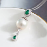 14mm Freshwater Pearl Chalcedony Teardrop Necklace & Earring - Silver 925 Etsy