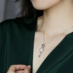 14mm Freshwater Pearl Chalcedony Teardrop Necklace & Earring - Silver 925 Etsy