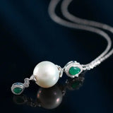 14mm Freshwater Pearl Chalcedony Teardrop Necklace & Earring - Silver 925 Etsy