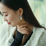 13mm Natural High Luster Baroque White Pearl Silver 925 White Pearl Earrings, Flower Earrings, Anniversary Gift Idea, Gift for Mom Etsy