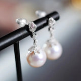 12mm Natural High Luster White Pink Pearl 925 Silver White Pearl Earrings, Flower Earrings, Cluster Earrings, Anniversary Gift Idea for Mom Etsy