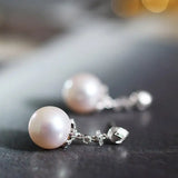 12mm Natural High Luster White Pink Pearl 925 Silver White Pearl Earrings, Flower Earrings, Cluster Earrings, Anniversary Gift Idea for Mom Etsy