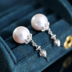 12mm Natural High Luster White Pink Pearl 925 Silver White Pearl Earrings, Flower Earrings, Cluster Earrings, Anniversary Gift Idea for Mom Etsy