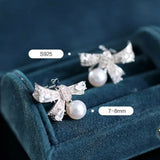 7-8mm Natural High Luster White Pink Pearl 925 Silver White Pearl Earrings, Butterfly Earrings, Cluster Earrings, Anniversary Gift Idea Etsy