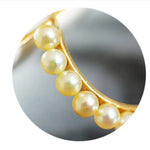 18k Solid Yellow Gold Golden Akoya Pearl Earrings, Golden Beaded Pearl Hoop Earrings Etsy