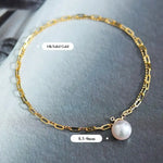 9mm Akoya Pearl Bracelet - 18K Cuba Chain Design Etsy