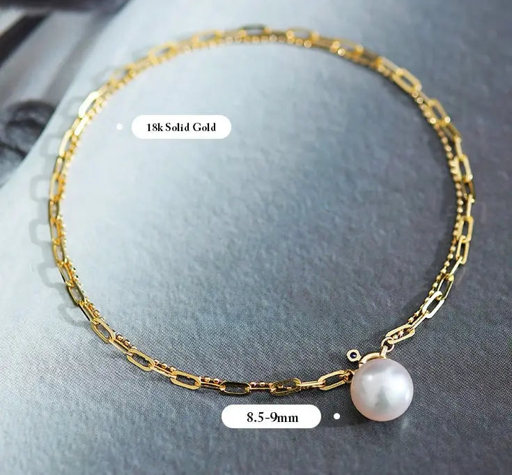 9mm Akoya Pearl Bracelet - 18K Cuba Chain Design Etsy
