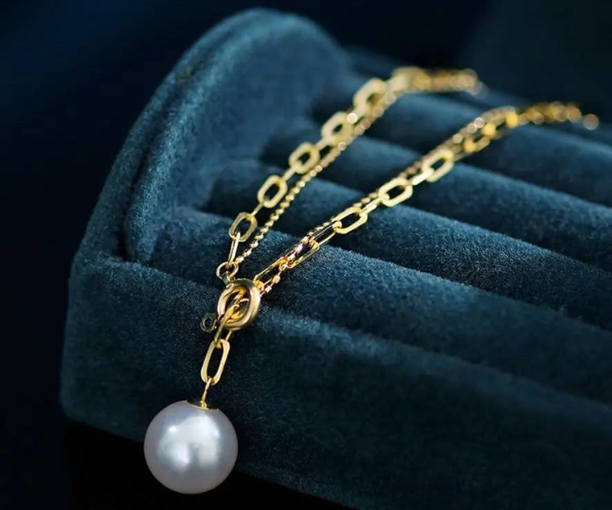 9mm Akoya Pearl Bracelet - 18K Cuba Chain Design Etsy
