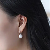 12-13mm Natural High Luster White Pearl Earrings Handmade 18k Solid White Gold Akoya Pearl Drop Earrings, Anniversary Gift Idea Etsy