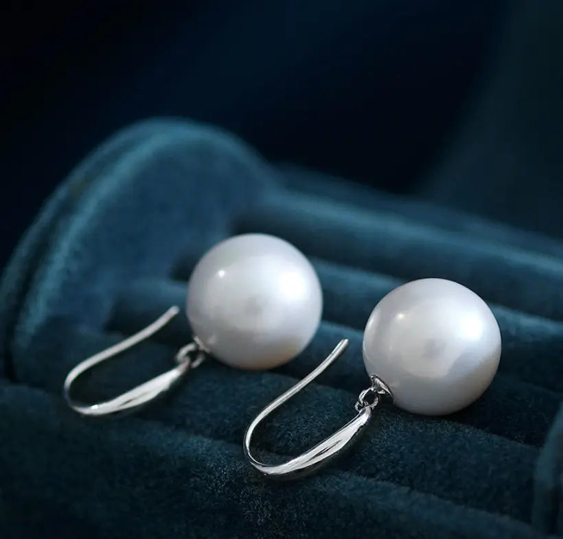 12-13mm Natural High Luster White Pearl Earrings Handmade 18k Solid White Gold Akoya Pearl Drop Earrings, Anniversary Gift Idea Etsy