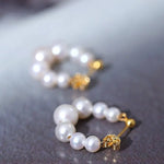 3-7mm Natural High Luster White Pink Pearl Hollow out Earrings 18k Solid Yellow Gold Freshwater Bead Pearl Earrings, Anniversary Gift Idea Etsy