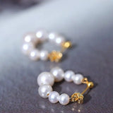 3-7mm Natural High Luster White Pink Pearl Hollow out Earrings 18k Solid Yellow Gold Freshwater Bead Pearl Earrings, Anniversary Gift Idea Etsy