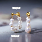 3-7mm Natural High Luster White Pink Pearl Hollow out Earrings 18k Solid Yellow Gold Freshwater Bead Pearl Earrings, Anniversary Gift Idea Etsy