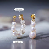 3-7mm Natural High Luster White Pink Pearl Hollow out Earrings 18k Solid Yellow Gold Freshwater Bead Pearl Earrings, Anniversary Gift Idea Etsy