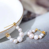 3-7mm Natural High Luster White Pink Pearl Hollow out Earrings 18k Solid Yellow Gold Freshwater Bead Pearl Earrings, Anniversary Gift Idea Etsy