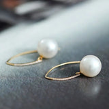 12mm Freshwater White Pearl Earrings in 14K Yellow Gold Etsy