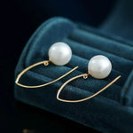12mm Freshwater White Pearl Earrings in 14K Yellow Gold Etsy