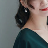 12mm Natural South Sea White Pearls & White Diamond Drop Earrings 18k Solid White Gold White Pearl Circle Earrings, Anniversary Gift Idea Etsy